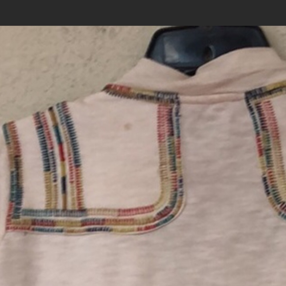 Vintage Anthropologie Embroidered Cream Peplum Cardigan with Multicolor Paisley - Picture 9 of 9